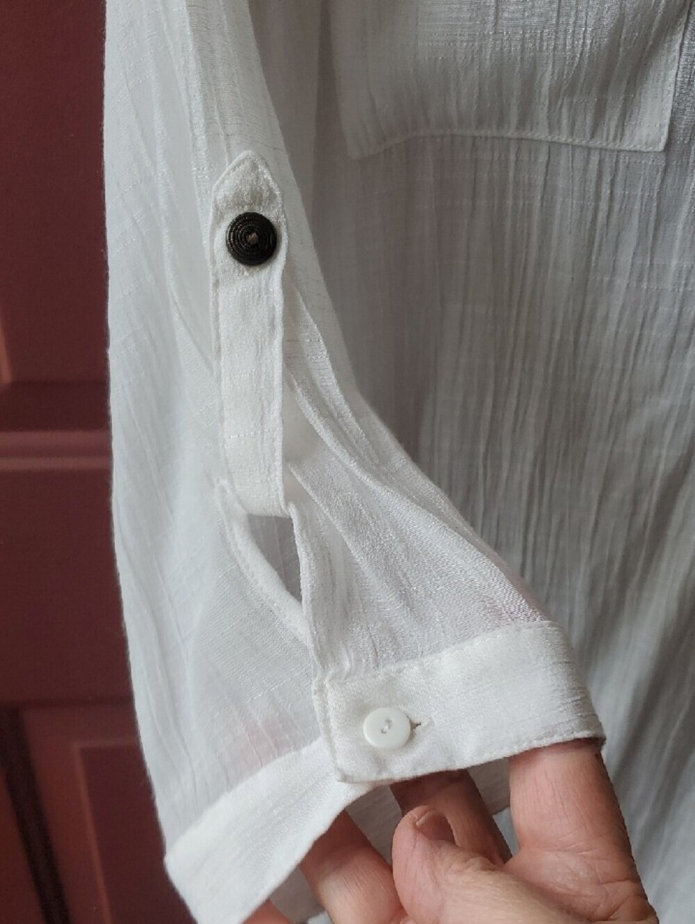 Iz Byer White Rayon Blend Textured Tunic Top - Picture 8 of 9